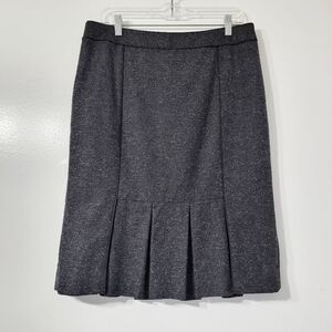 Semantiks Gray Speckled Wool Blend Pleated Skirt Size 12